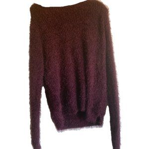 H&M Divided Burgundy / Maroon Fuzzy Shag Sweater